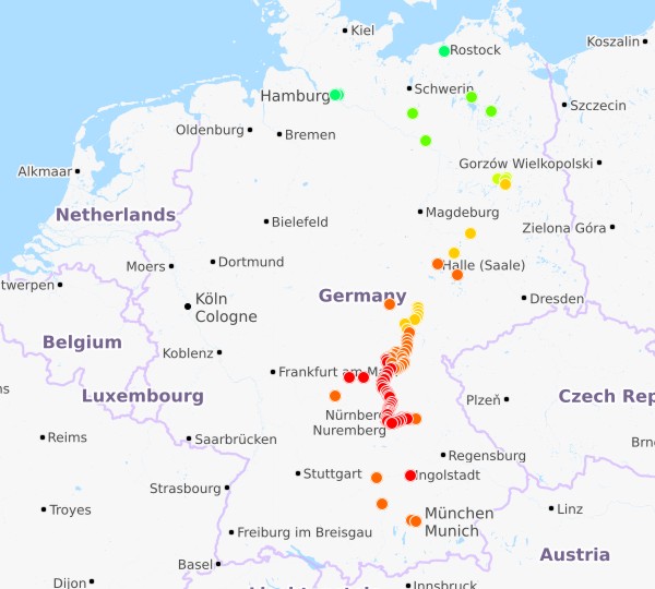 Erlangen >6h ohne Umsteigen