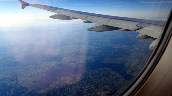 Flug nach Paris, irgendwo über Frankreich