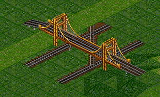 diagonal tracks below bridges