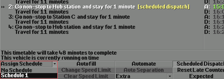Assign scheduled dispatch