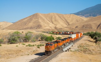 Heavy freight train in the United States